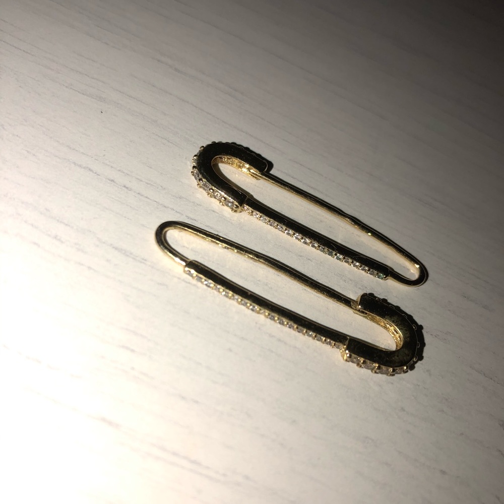 GOLD VERMEIL SAFETY PIN EARRINGS